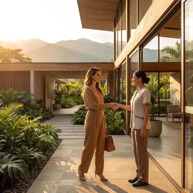 Arriving at the clinic in Medellín